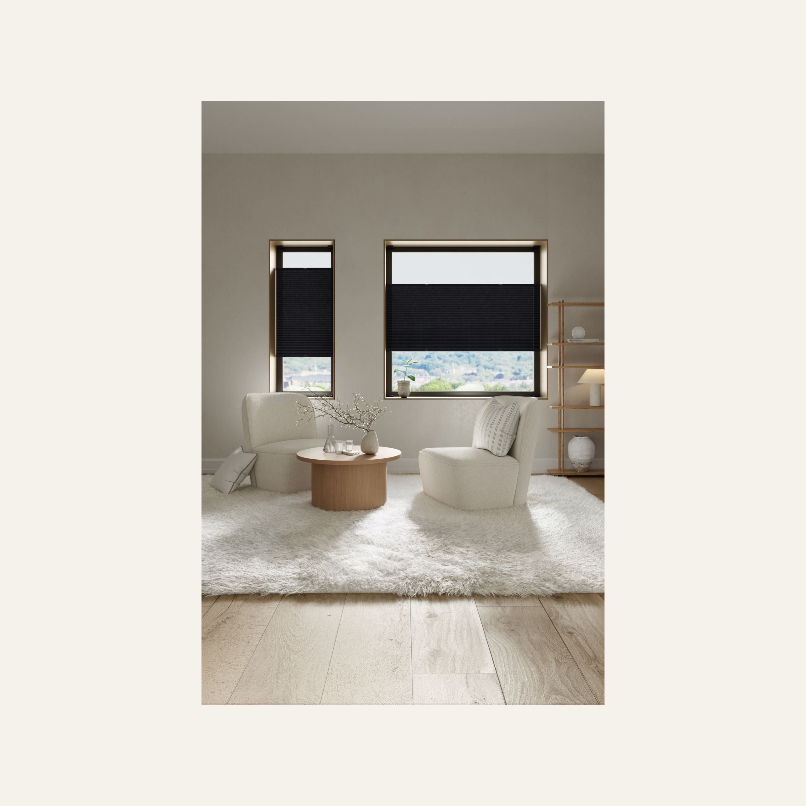 Lysfilt. dobbel plisségardin svart - 3