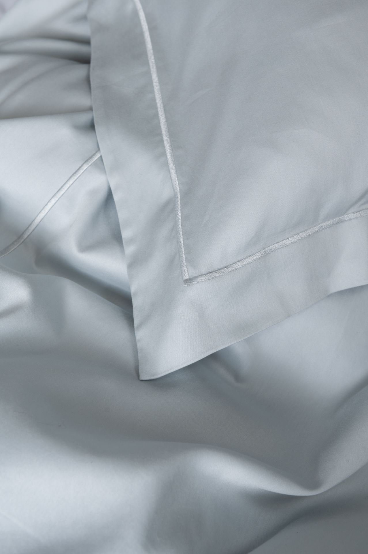 Egyptisk bomull sateng sengesett lys blå - 5