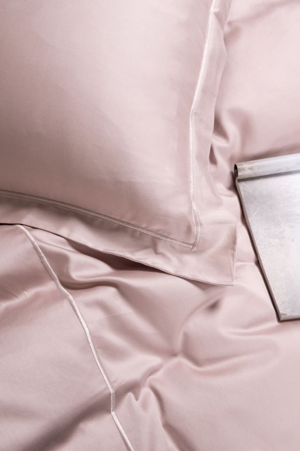 Egyptisk bomull sateng sengesett pudderrosa - 2