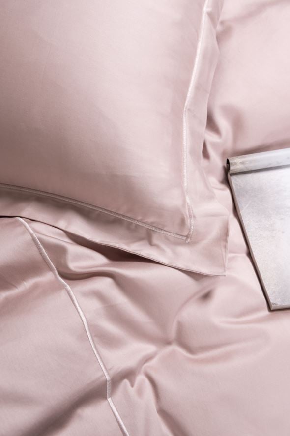 Egyptisk bomull sateng sengesett pudderrosa - 2