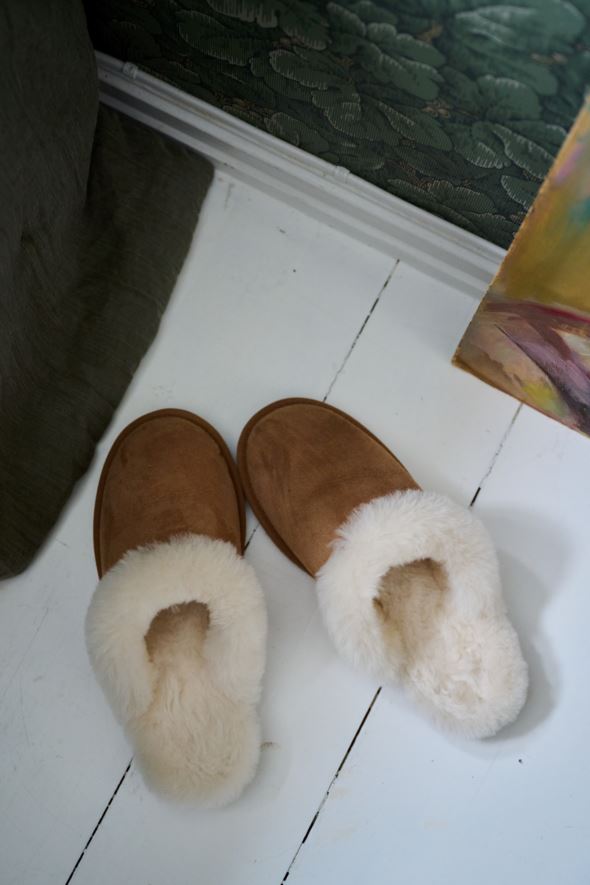 Skinntøfler brun - 5