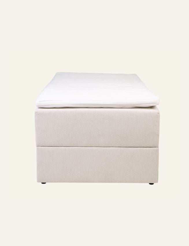 Seng med oppbevaring beige - 4