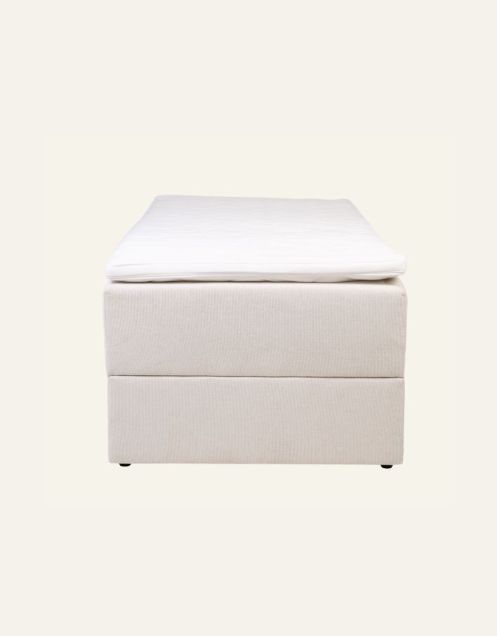 Seng med oppbevaring beige - 4