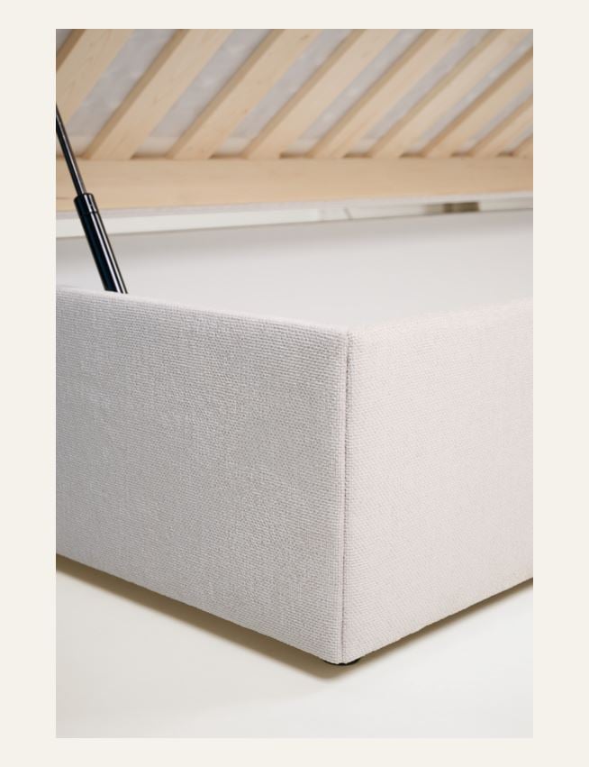 Seng med oppbevaring beige - 6