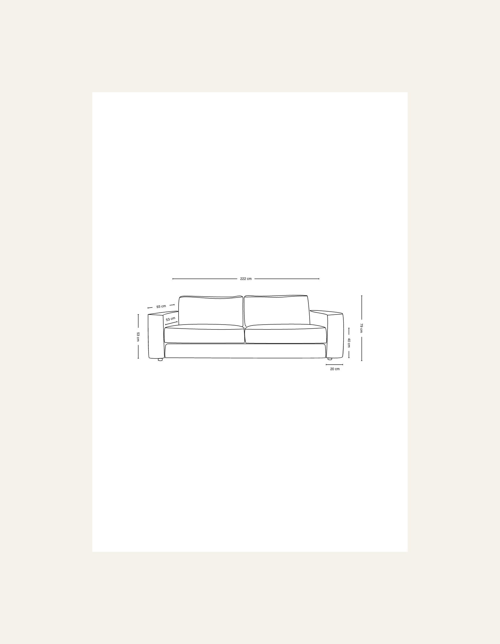 3 seter sofa natur - 13