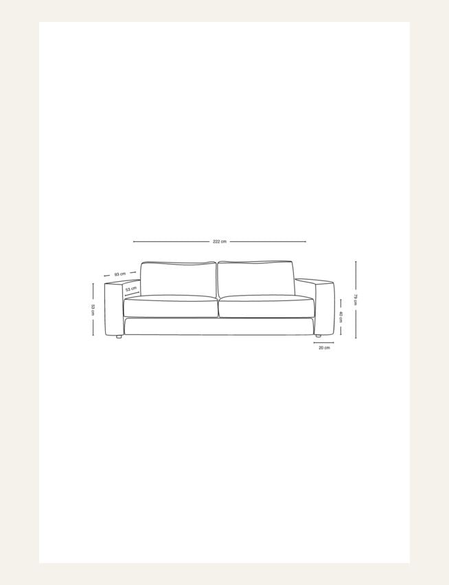 3 seter sofa natur - 13