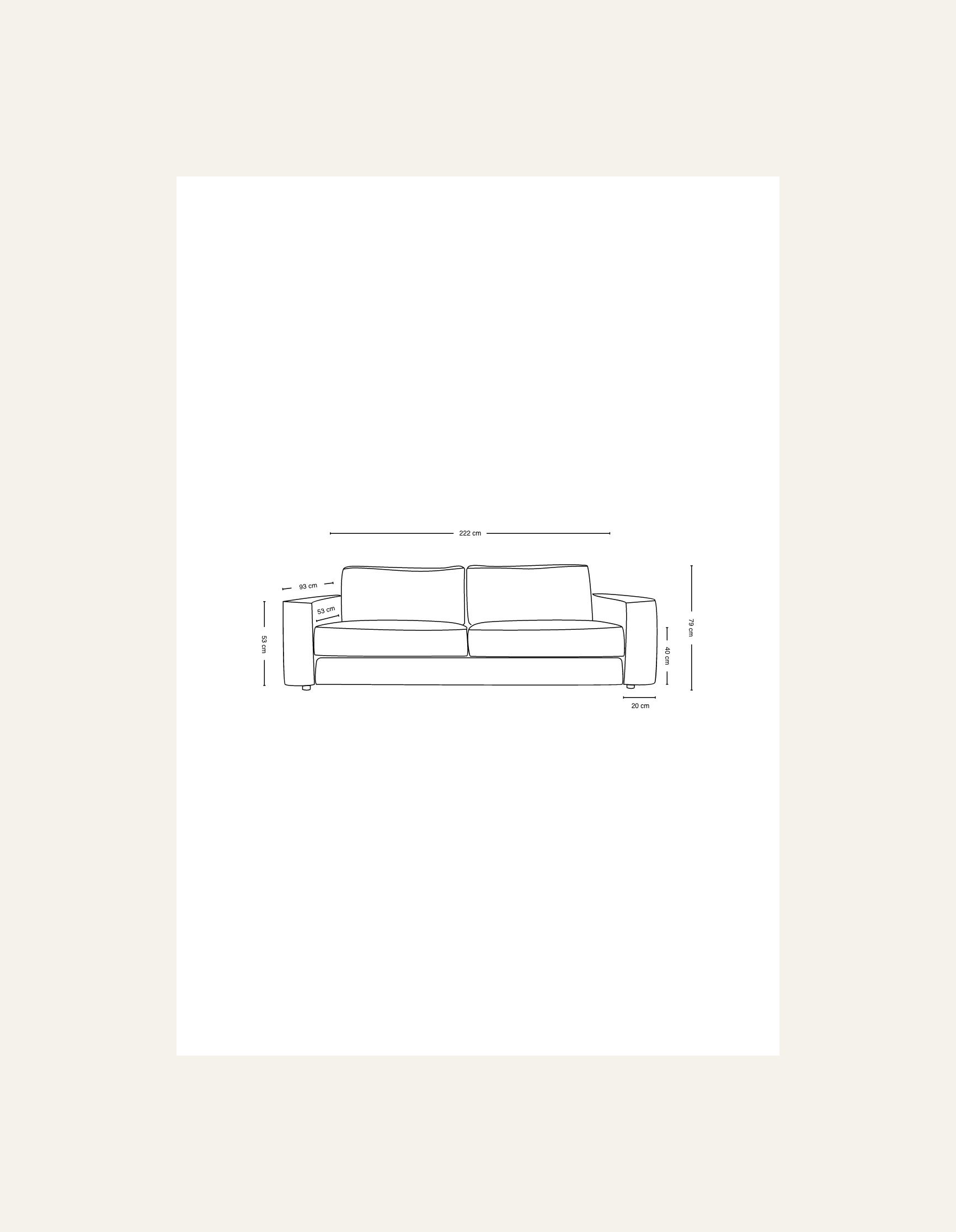 3 seter sofa natur - 13