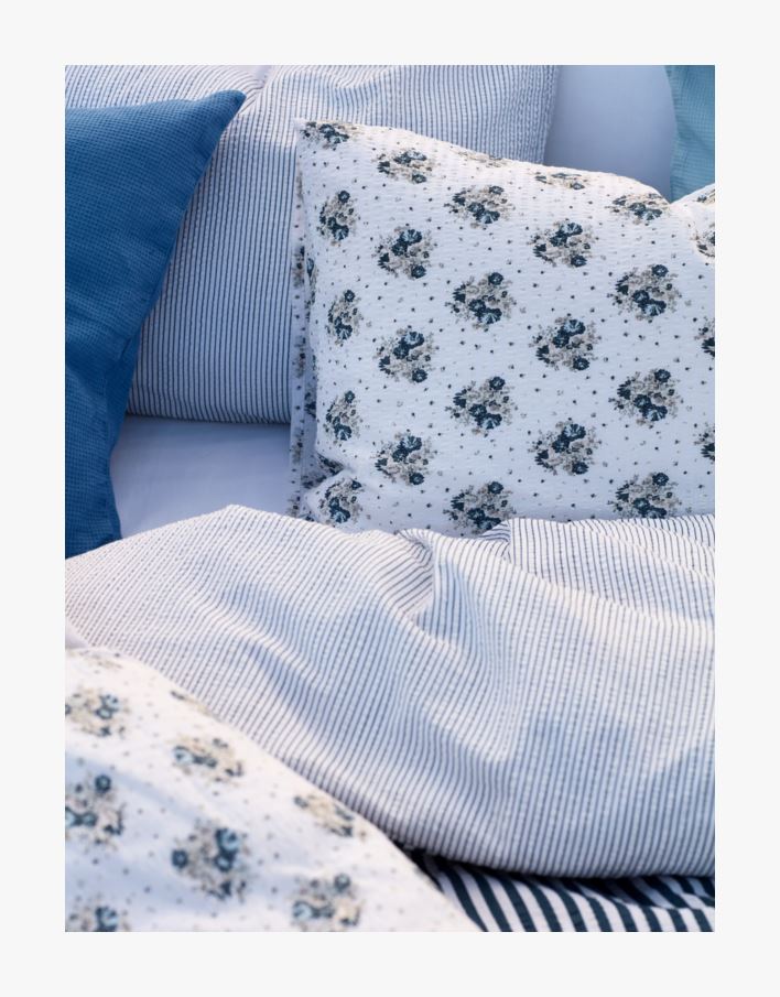Krepp sengesett blå - 140x200 cm blå - 1