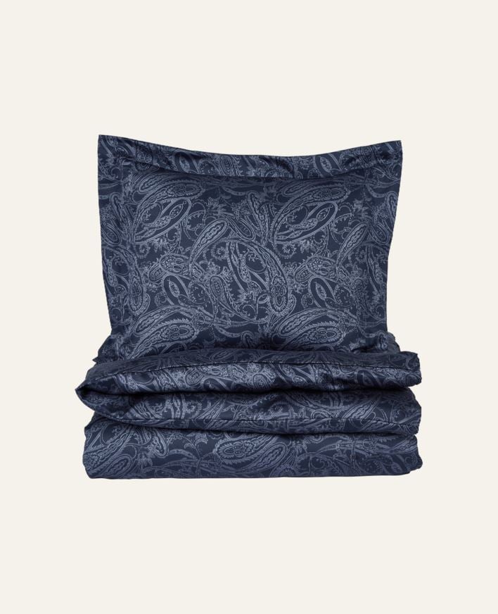 Egyptisk bomull sateng sengesett blå - 200x220 cm blå - 1