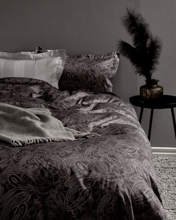 Egyptisk bomull sateng sengesett grå - 2