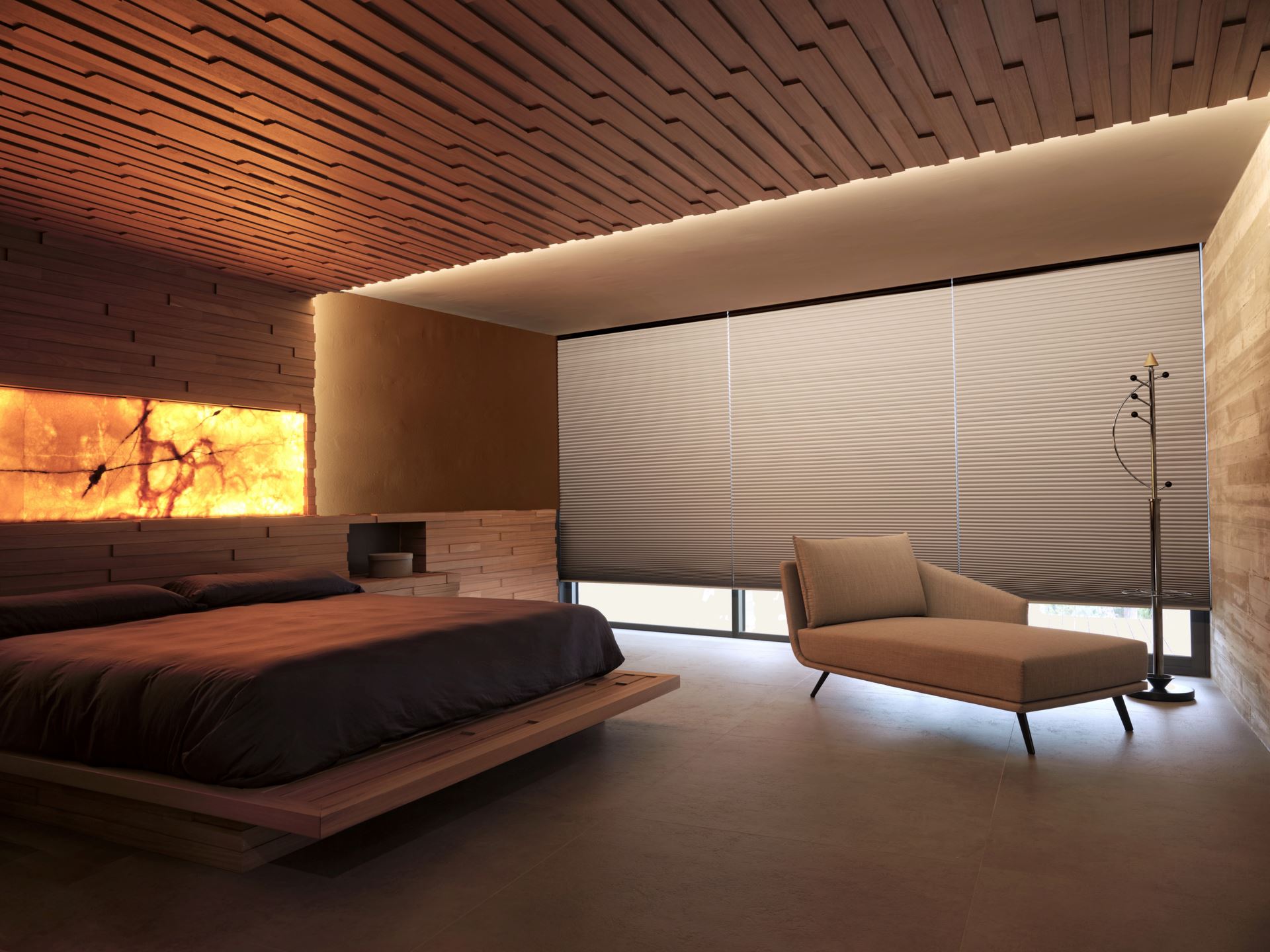 Premium dobbel plisségardin trådløs 45mm multi - 4