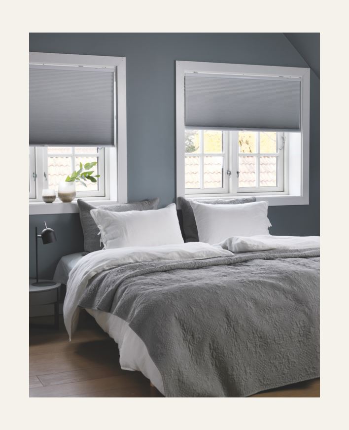 Lystett dobbel plisségardin hvit - 100x160 cm hvit - 1