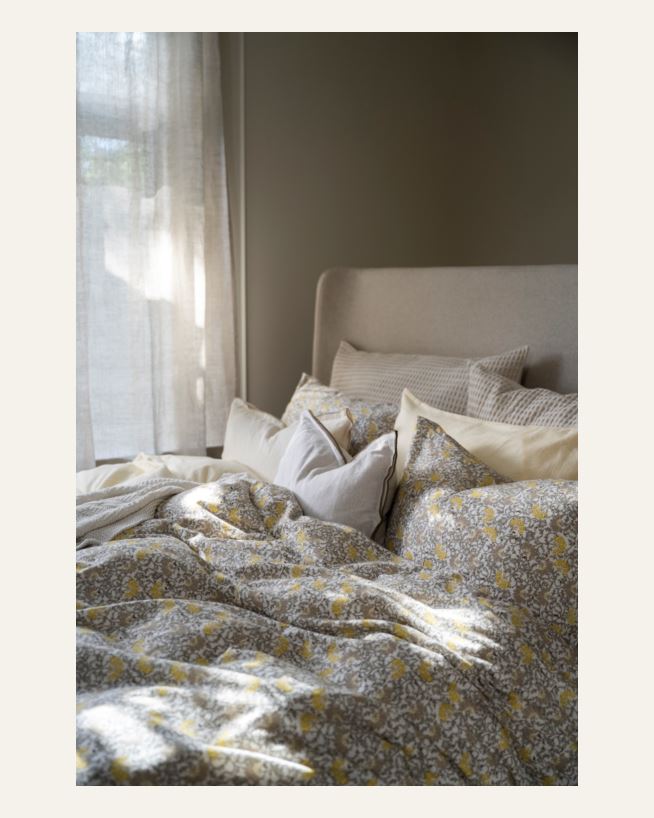 Flanell sengesett multi gul - 140x200 cm/50x70 cm multi gul - 1