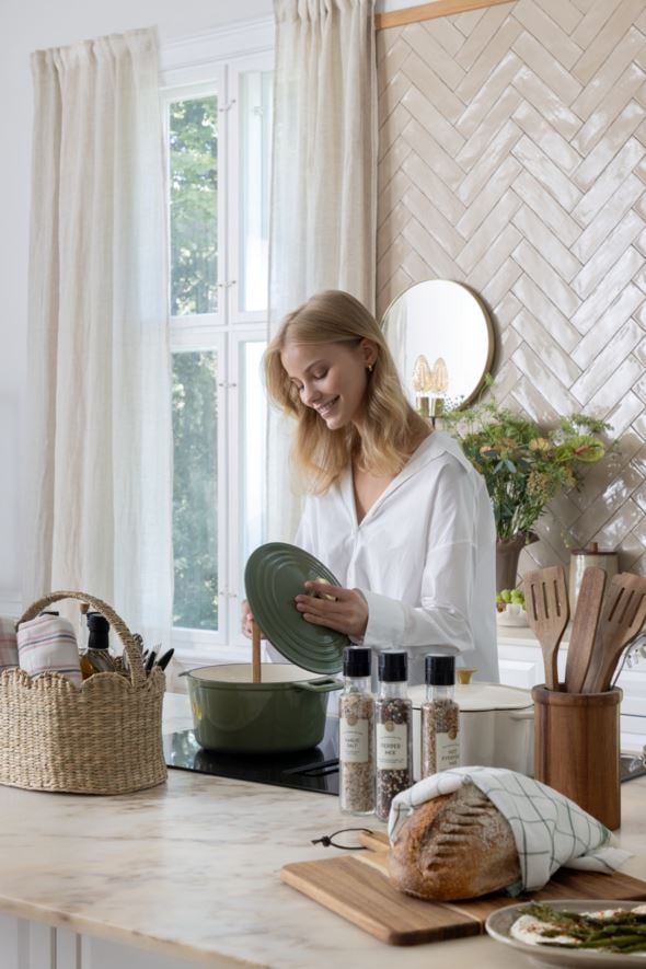 Støpejernsgryte rund lys grønn - 2