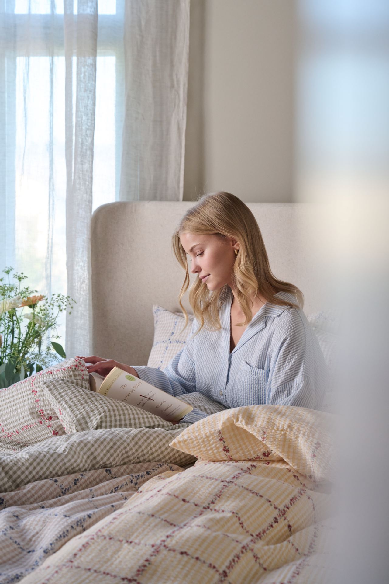 Krepp sengesett multi gul - 6