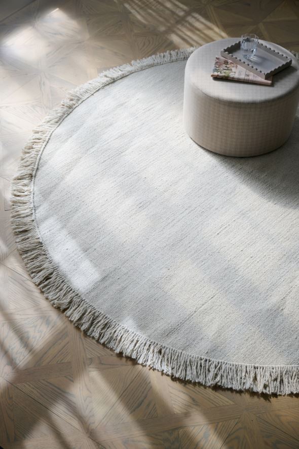 Rundt teppe lys beige - 3