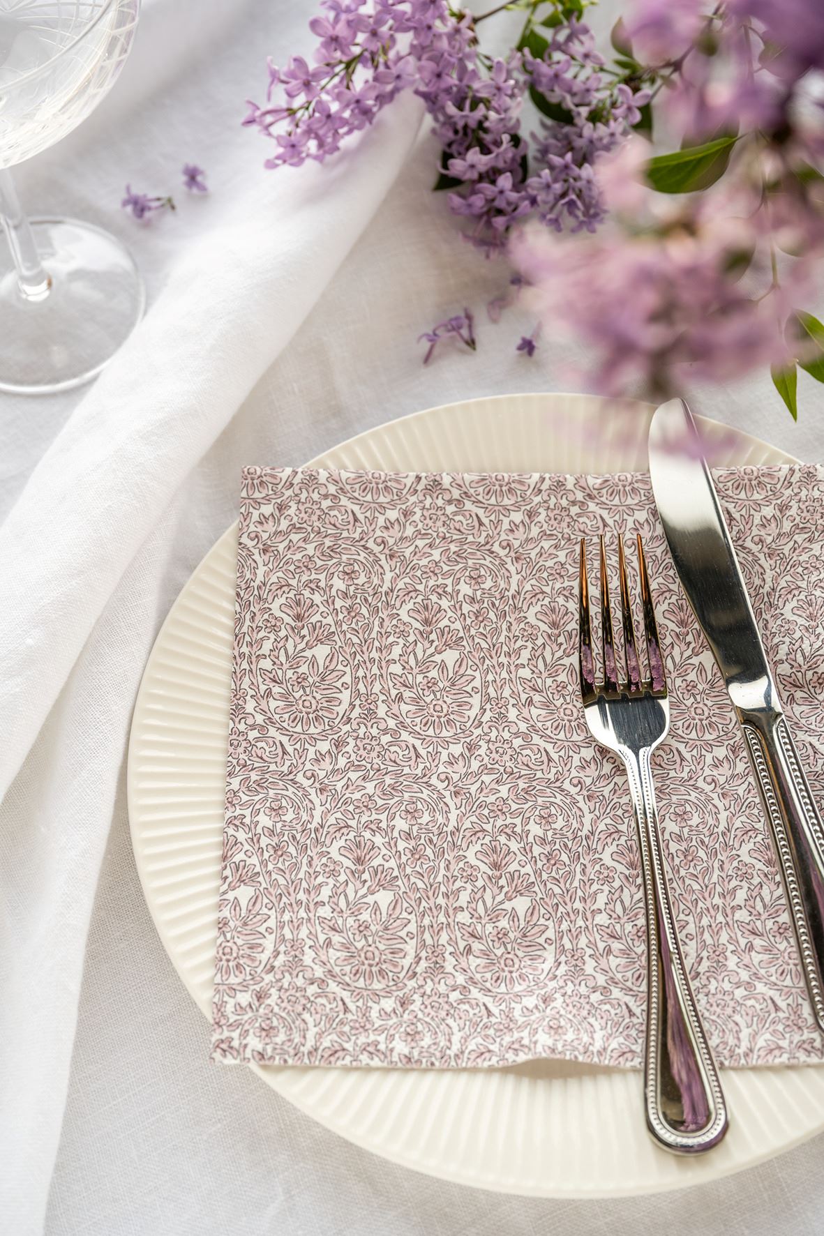 Middagsservietter multi rosa - 2