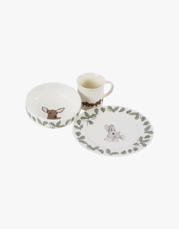 Frokostsett multi hvit - 20x20 cm multi hvit - 1