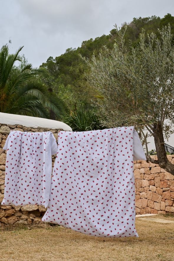 Krepp sengesett lys blå - 5