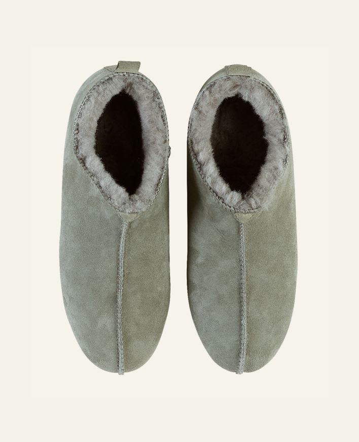 Skinntøfler olivengrønn - 37 olivengrønn - 1