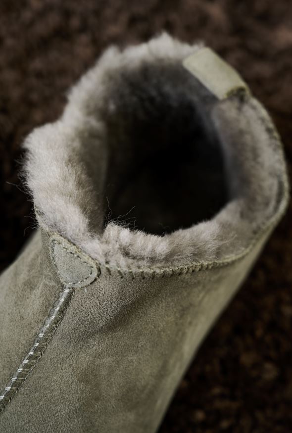 Skinntøfler olivengrønn - 3