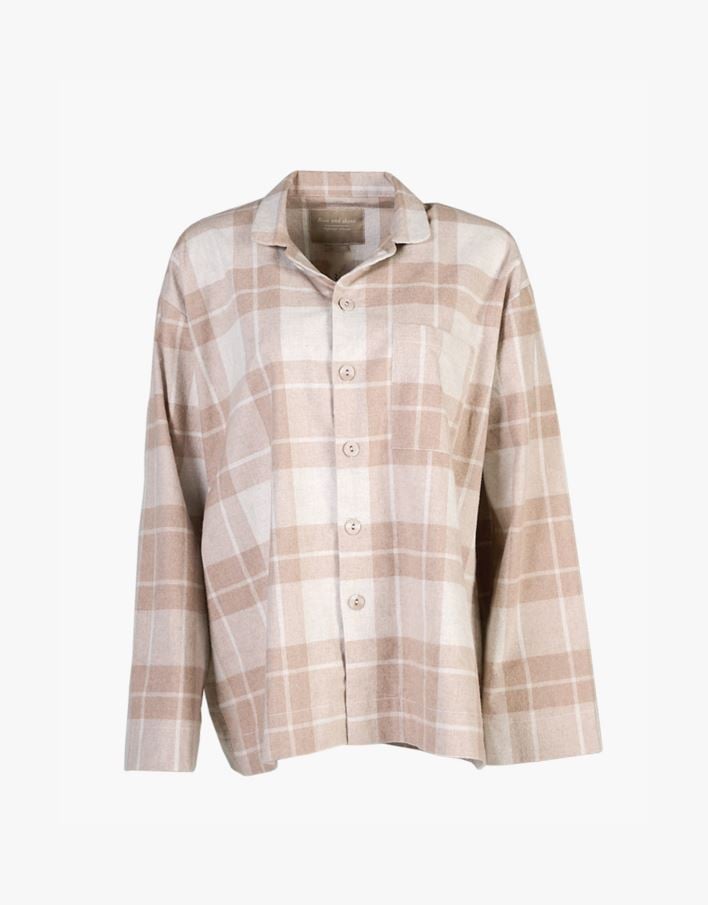 Garnfarget flanell pysjtopp sand - one size sand - 1