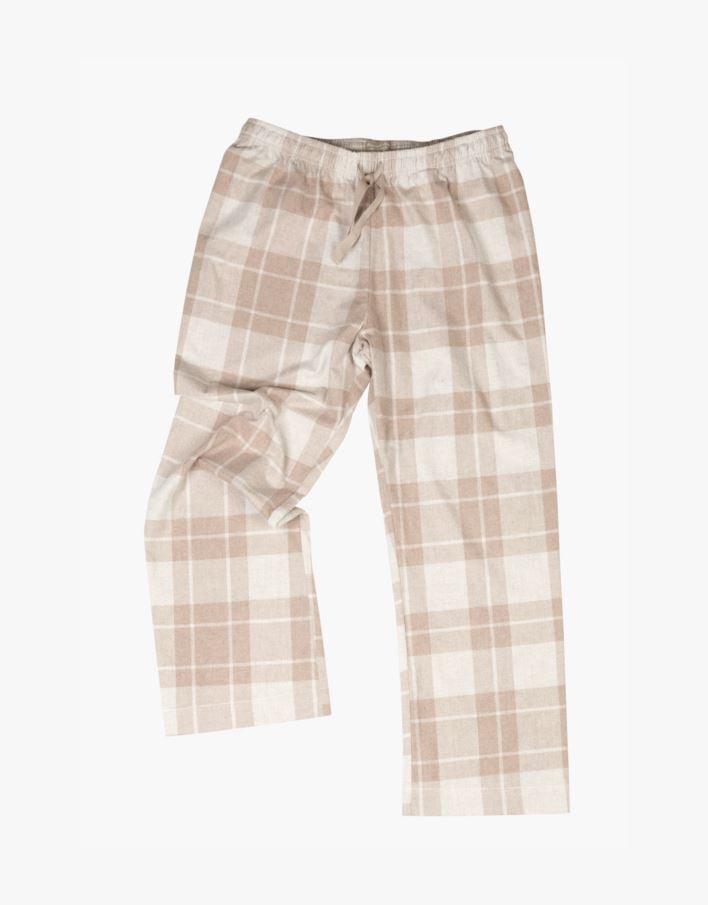 Garnfarget flanell pysjbukse sand - one size sand - 1