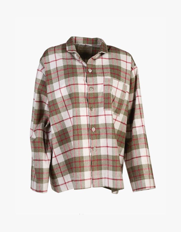 Garnfarget flanell pysjtopp multi rød - one size multi rød - 1