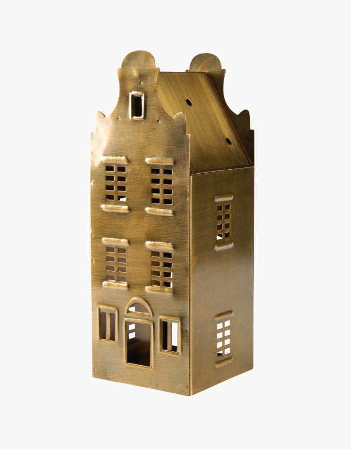 Telysholder messing - 9,5x9,5x26 cm messing - 1