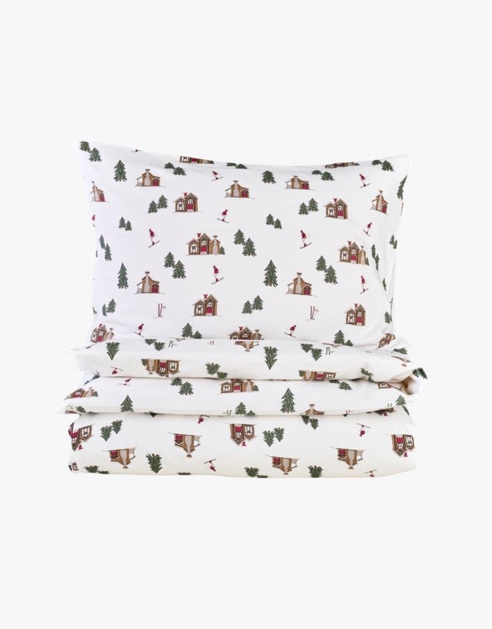 Flanell sengesett multi - 140x200+50x70 cm multi - 1