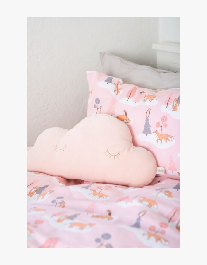 Flanell sengesett rosa - 100x140 cm rosa - 1