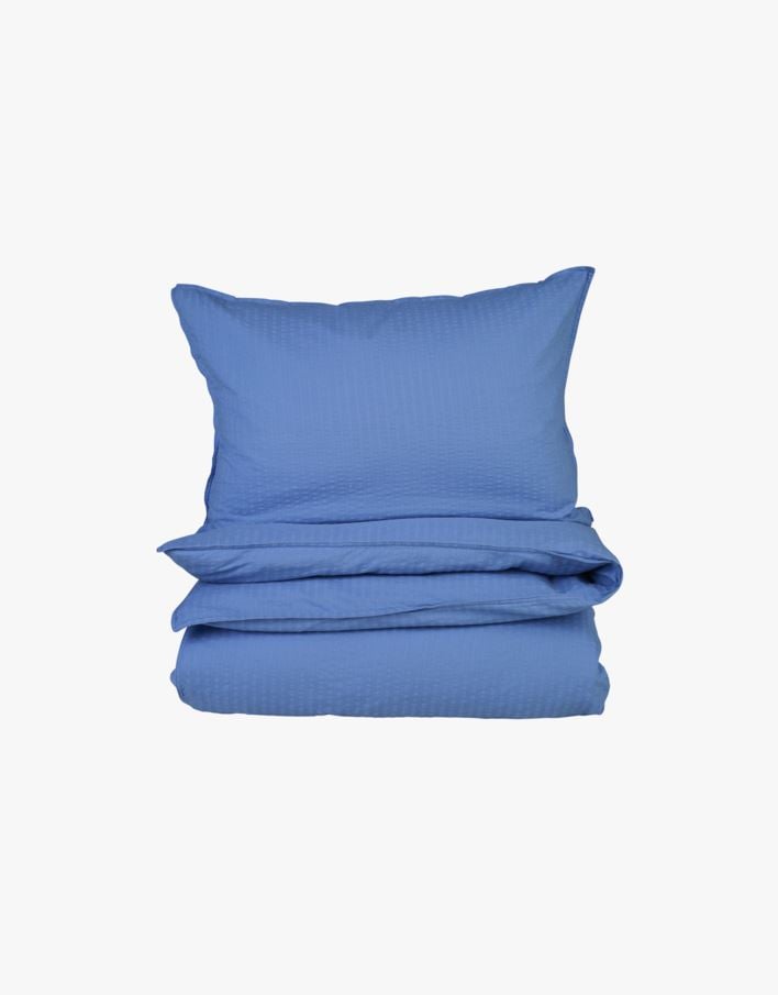 Krepp sengesett blå - 140x200 cm blå - 1