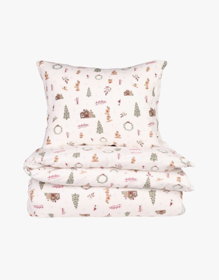 Flanell sengesett multi - 140x220+50x70 cm multi - 1