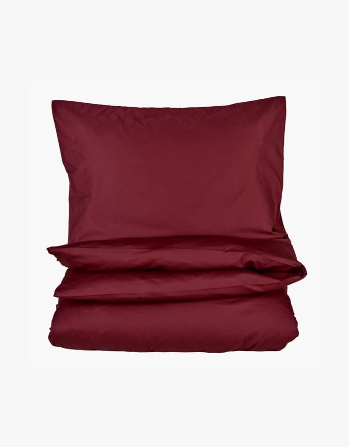 Sateng sengesett mørk rød - 140x200 cm mørk rød - 1