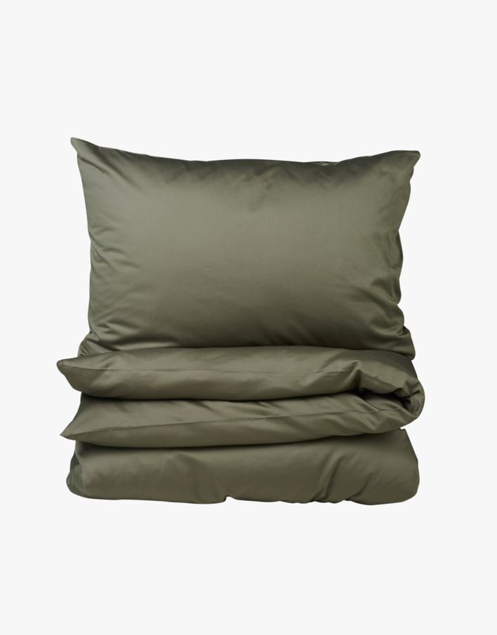 Sateng sengesett mørk grønn - 140x220 cm mørk grønn - 1