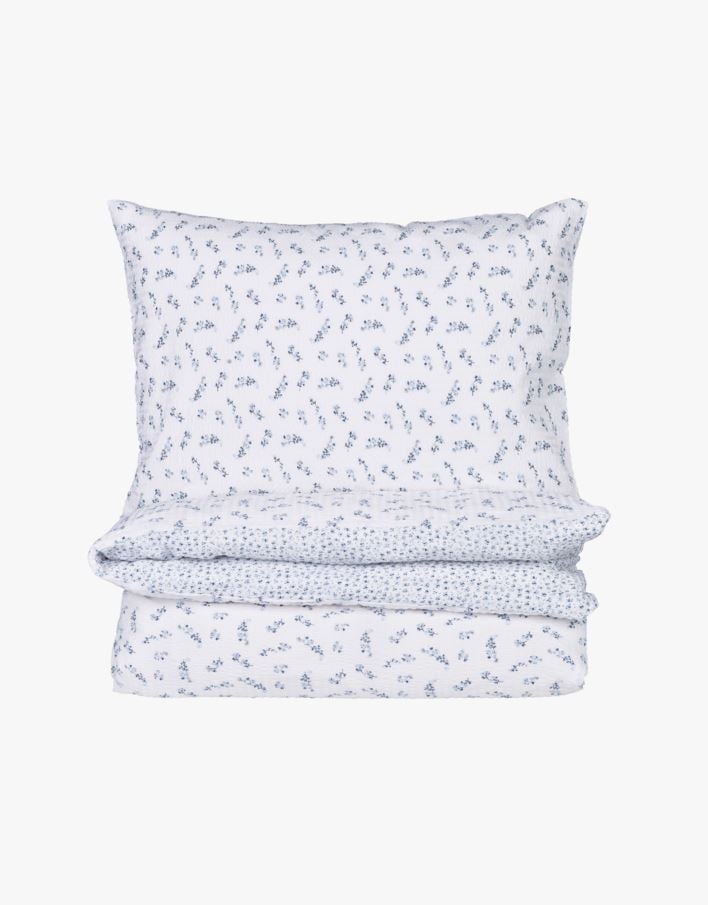 Krepp sengesett blå - 140x200 cm blå - 1