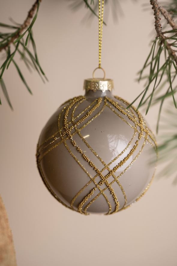 Julekule lys brun - ø8 cm lys brun - 1