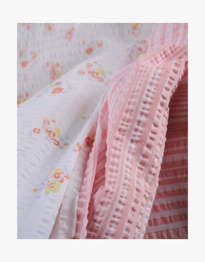 Krepp sengesett korall - 140x200 cm korall - 1