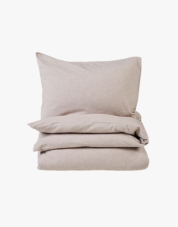 Garnfarget flanell sengesett sand - 140x220 cm sand - 1