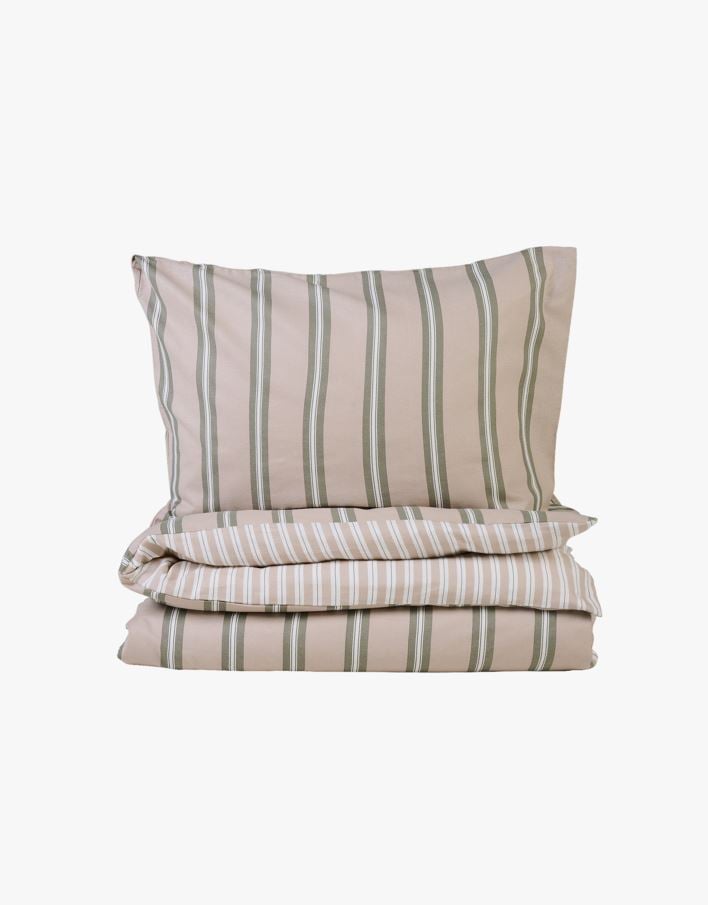 Flanell sengesett grønn - 140x200+50x70 cm grønn - 1