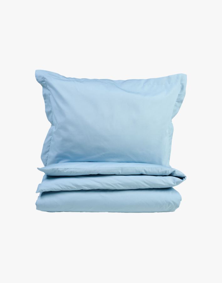 Percale sengesett tåkeblå - 140x200 cm tåkeblå - 1