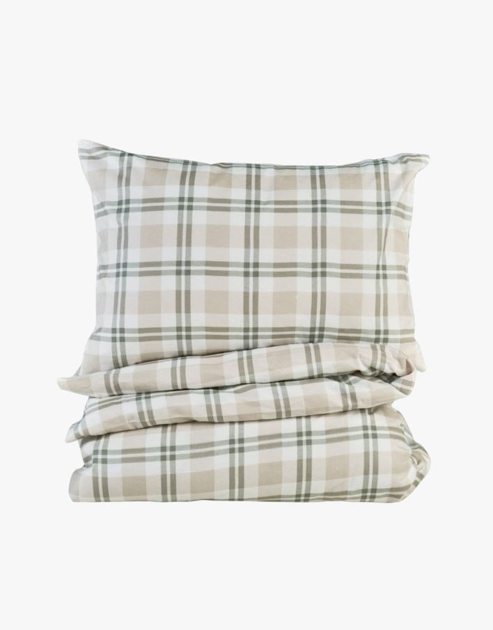 Flanell sengesett grønn - 140x200 cm grønn - 1