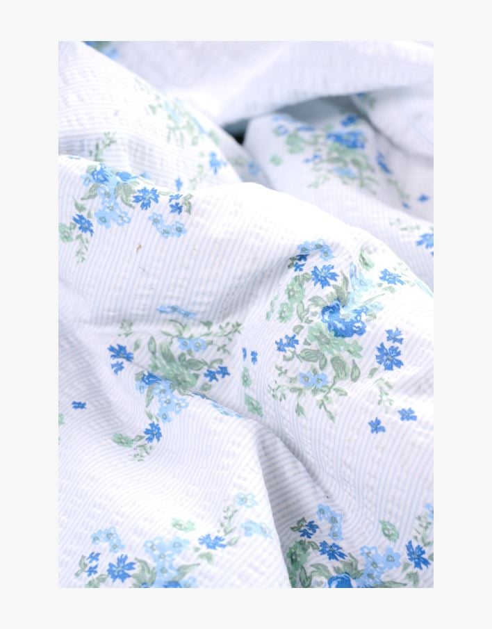 Krepp sengesett blå - 140x200+50x70 cm blå - 1