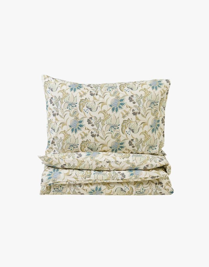 Bomull sengesett multi blå - 140x200+50x70 cm multi blå - 1