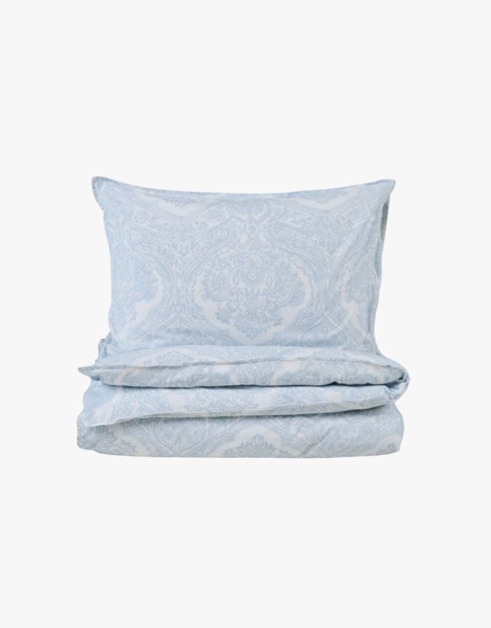 Bomull sengesett lys blå - 140x200 cm lys blå - 1