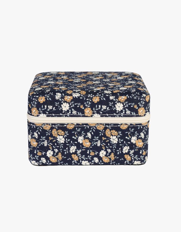 Smykkeskrin m/glidelås mørk blå - 11x11 cm mørk blå - 1