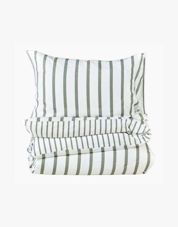 Flanell sengesett olivengrønn - 140x200 cm olivengrønn - 1