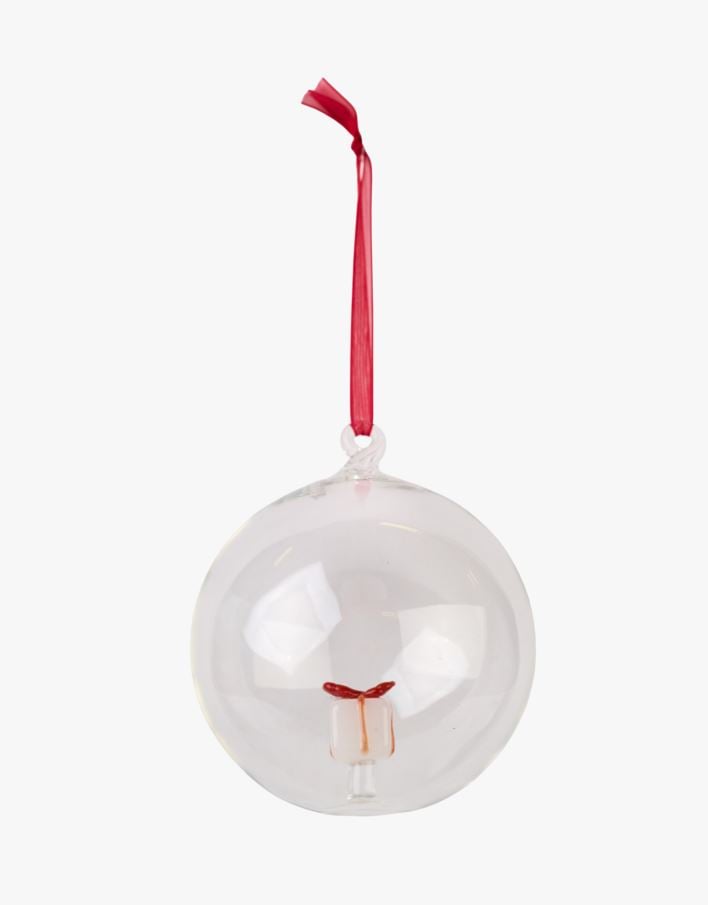 Julekule multi rød - 10x10 cm multi rød - 1