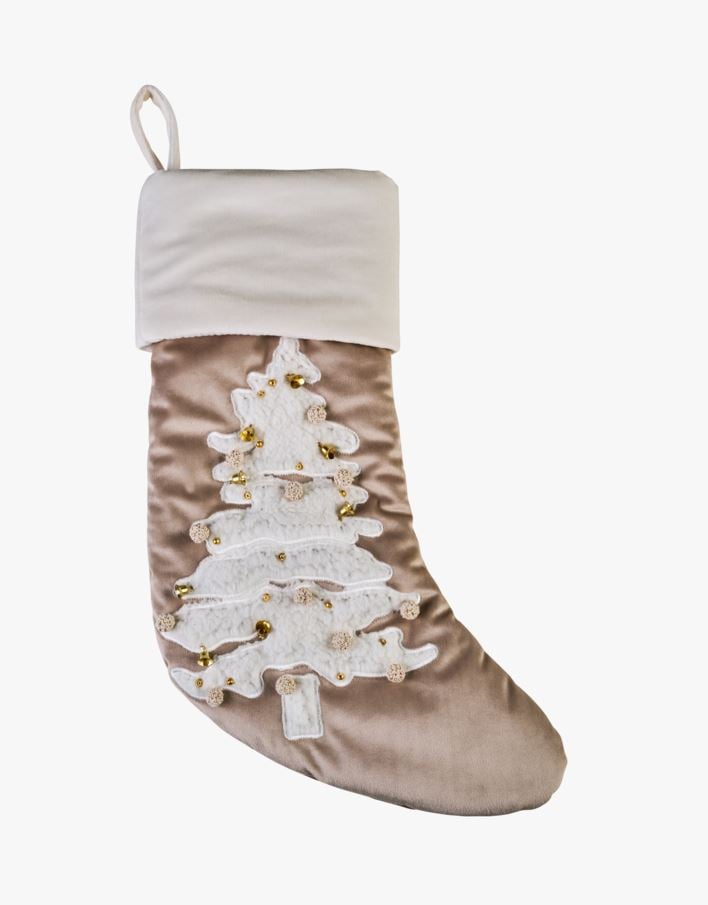 Julestrømpe beige - 14x50 cm beige - 1