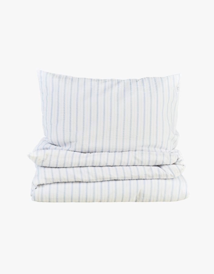 Krepp sengesett lys blå - 140x200 cm lys blå - 1